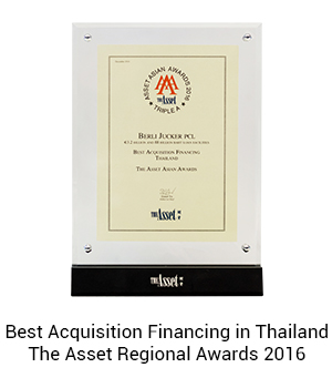 Best Acquisition Financing in Thailand, The Asset Country Awards ปี 2559