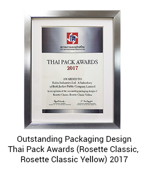 Outstanding Packaging Design, Thai Pack  Awards (Rosette Classic, Rosette Classic Yellow) 2017