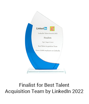 Finalist for Best Talent Acquisition Team by LinkedIn 2022